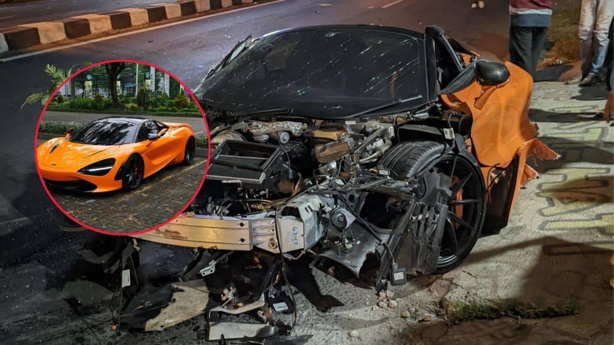 McLaren 720S splits in two after single-vehicle crash in Central Java, Indonesia