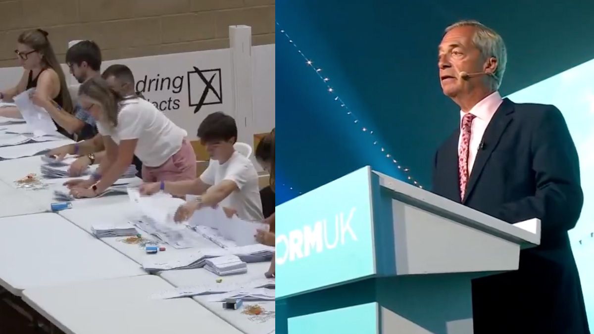 Farage wins Clacton byelection as Reform leader skips declaration amid police dispute