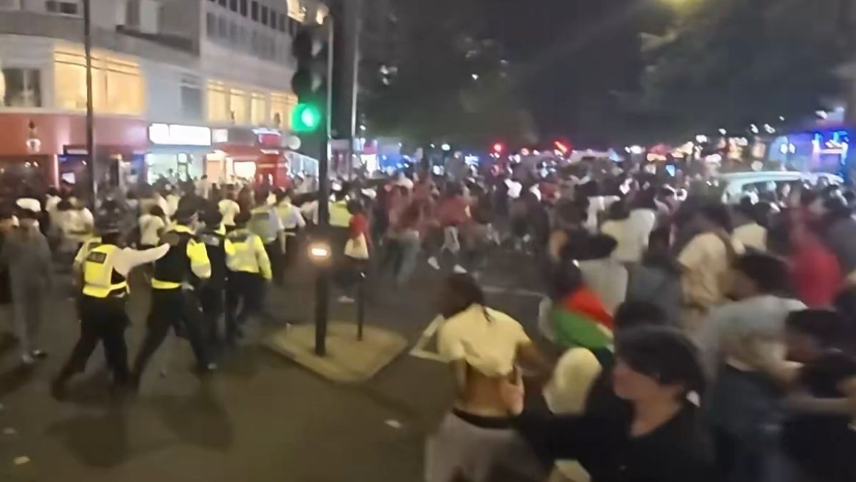 Police officer injured, four arrested after clashes erupt in London following France’s World Cup win over Morocco