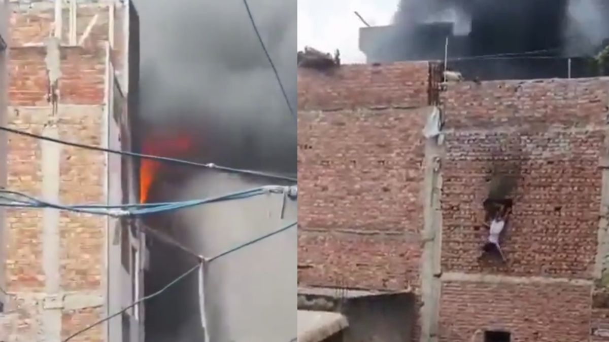 Six injured jumping from adjoining building as fire guts Swaroop Nagar godown in Delhi