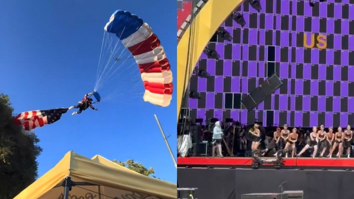 Stage scare, storm and skydiver mishap mar Trump's Freedom 250 celebrations