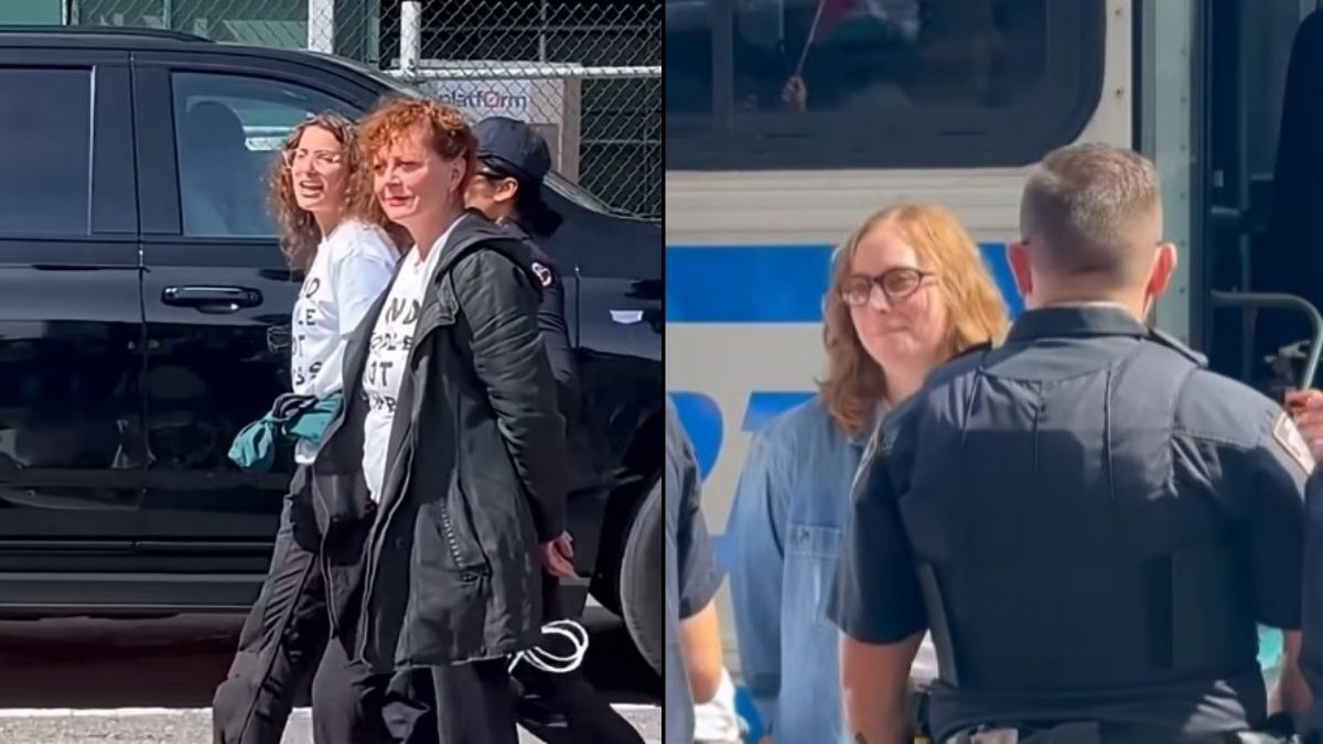 Susan Sarandon and Hannah Einbinder among 104 arrested at New York Gaza protest