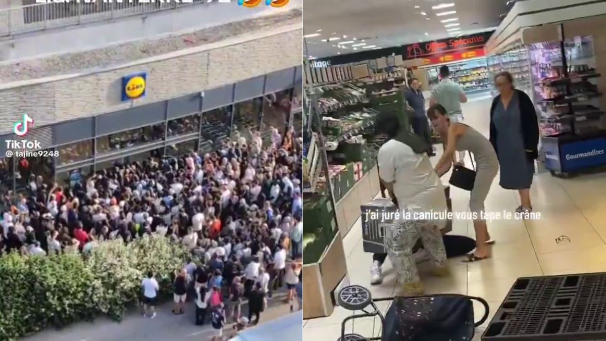 Crowds clash at Lidl stores in France over discount air conditioners amid heatwave